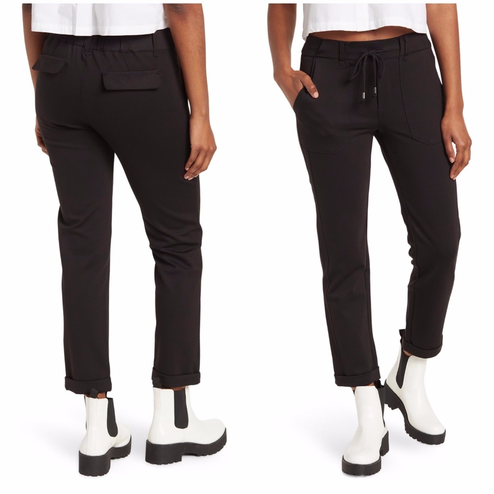 Democracy Plaid Ab Leisure High Rise Patch Pocket Utility Roll Cuff Pants
